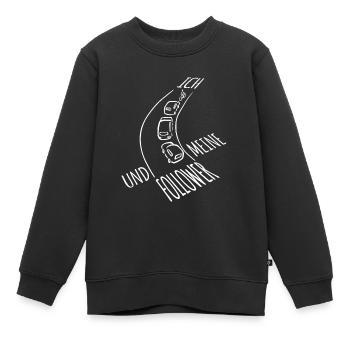Ich und meine Follower - Fahrradweg - Fahrrad - Kinder Premium Organic Sweatshirt - Schwarz - Vorne - AI Model Kid Female (0cm)