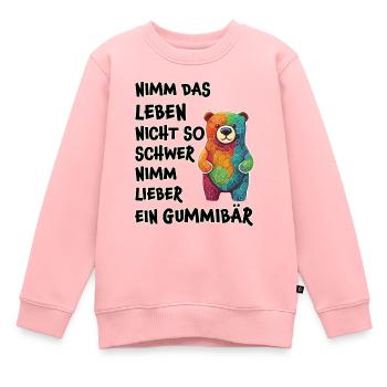 Nimm das Leben nicht so schwer, Gummibär - Kinder Premium Organic Sweatshirt - Rosa - Vorne - AI Model Kid Female (0cm)