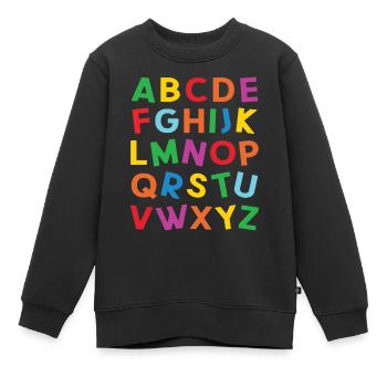 ABC Colorful Alphabet Letters for Reading - Kids Premium Organic Sweatshirt - black - Front - AI Model Kid Female (0cm)