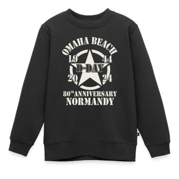 Omaha Beach 1944 D-Day 2024 80-jähriges Jubiläum - Kinder Premium Organic Sweatshirt - Schwarz - Vorne - AI Model Kid Female (0cm)
