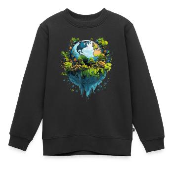 Respektiere deine Mutter am Tag der Erde - Kinder Premium Organic Sweatshirt - Schwarz - Vorne - AI Model Kid Female (0cm)