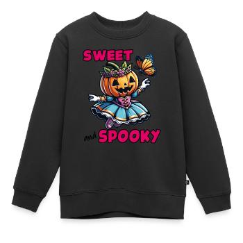 Mignonne princesse d’Halloween avec papillon - Sweat Premium enfant bio - noir - Devant - AI Model Kid Female (0cm)