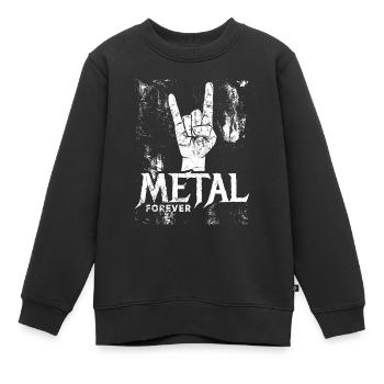 Metal Forever - Musik - Spruch - Sweat Premium enfant bio - noir - Devant - AI Model Kid Female (0cm)