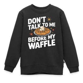 Gaufres Bonbons pour le petit-déjeuner - Sweat Premium enfant bio - noir - Devant - AI Model Kid Female (0cm)