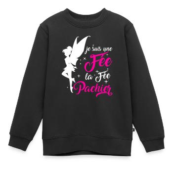 Je Suis Une Fée La Fée Pachier - Sweat Premium enfant bio - noir - Devant - AI Model Kid Female (0cm)