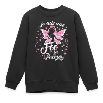 Je Suis Une Fée La Fée Pachier - Sweat Premium enfant bio - noir - Devant - AI Model Kid Female (0cm)