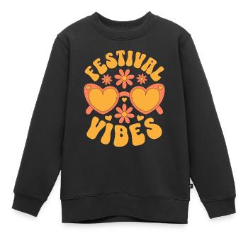 Ambiance du festival - Sweat Premium enfant bio - noir - Devant - AI Model Kid Female (0cm)