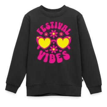 Ambiance du festival - Sweat Premium enfant bio - noir - Devant - AI Model Kid Female (0cm)