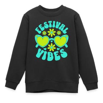 Ambiance du festival - Sweat Premium enfant bio - noir - Devant - AI Model Kid Female (0cm)