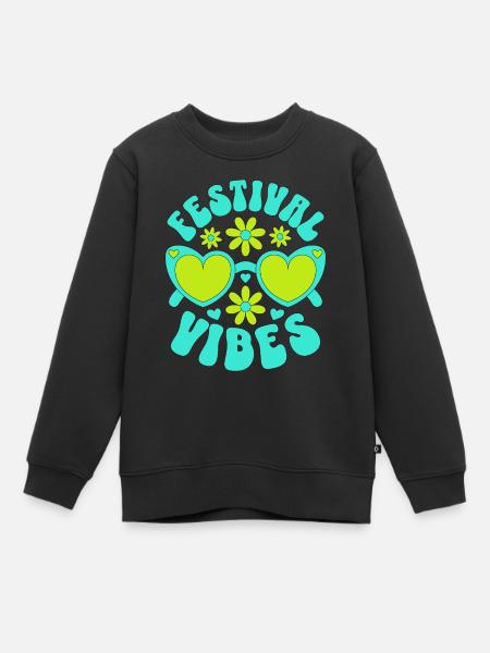 Festival Vibes - Kinder Premium Organic Sweatshirt - Schwarz