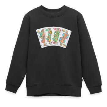 Schafkopf Schafkopfen bayerisches Blatt 4 Ober - Kinder Premium Organic Sweatshirt - Schwarz - Vorne - AI Model Kid Female (0cm)