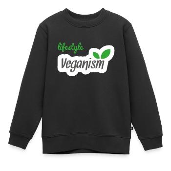 lifestyle veganism vegan veggie végétalien - Sweat Premium enfant bio - noir - Devant - AI Model Kid Female (0cm)