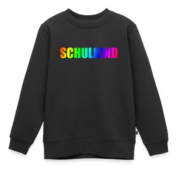 SCHULKIND 2025 - EINSCHULUNG - REGENBOGENFARBEN - Kinder Premium Organic Sweatshirt - Schwarz - Vorne - AI Model Kid Female (0cm)
