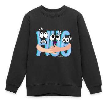 Blaues Cartoon-Kuscheln - Humorvoll - Kinder Premium Organic Sweatshirt - Schwarz - Vorne - AI Model Kid Female (0cm)