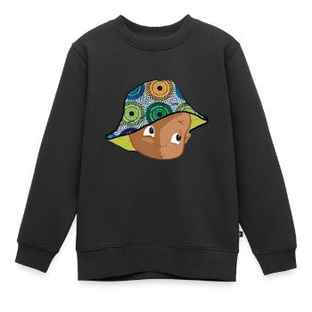 mister chapeau - Sweat Premium enfant bio - noir - Devant - AI Model Kid Female (0cm)