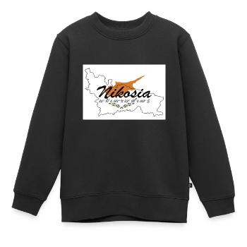 Nikosia - Hauptstadt mit GPS & Flagge - Kinder Premium Organic Sweatshirt - Schwarz - Vorne - AI Model Kid Female (0cm)