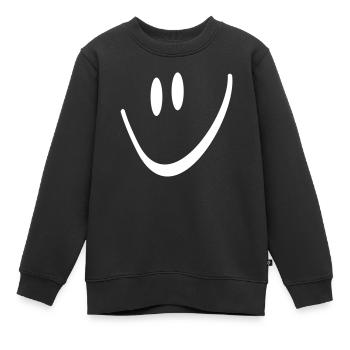 smiley - Kinder Premium Organic Sweatshirt - Schwarz - Vorne - AI Model Kid Female (0cm)