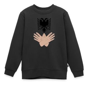 Albanie Aigle Shqiperia pour les Albanais - Sweat Premium enfant bio - noir - Devant - AI Model Kid Female (0cm)