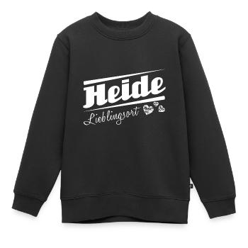 Heide - Lieblingsort mit Stadtnamen - Kinder Premium Organic Sweatshirt - Schwarz - Vorne - AI Model Kid Female (0cm)