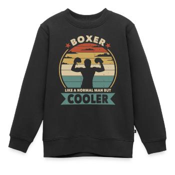 Boxer like a normal man but cooler - Kinder Premium Organic Sweatshirt - Schwarz - Vorne - AI Model Kid Female (0cm)