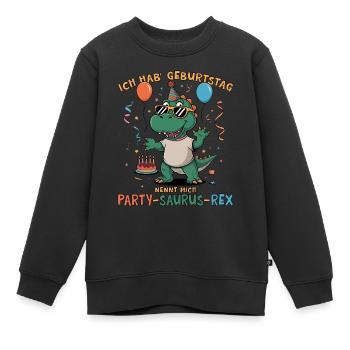 Party-Saurus-Rex, Dinosaurier Kindergeburtstag - Kinder Premium Organic Sweatshirt - Schwarz - Vorne - AI Model Kid Female (0cm)