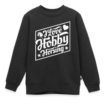 J’aime Hobby Horsing - Coeur - Hobby - Sweat Premium enfant bio - noir - Devant - AI Model Kid Female (0cm)