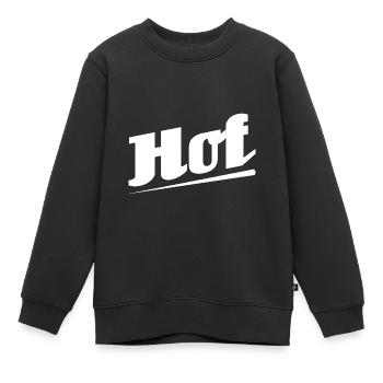 Hof - Textdesign mit Stadtnamen - Kinder Premium Organic Sweatshirt - Schwarz - Vorne - AI Model Kid Female (0cm)