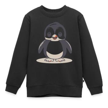 Niedlicher Pinguin - Kinder Premium Organic Sweatshirt - Schwarz - Vorne - AI Model Kid Female (0cm)