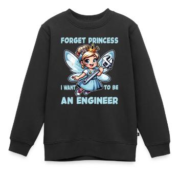 Vergiss Fee und Prinzessin - ich bin Ingenieur - Kinder Premium Organic Sweatshirt - Schwarz - Vorne - AI Model Kid Female (0cm)