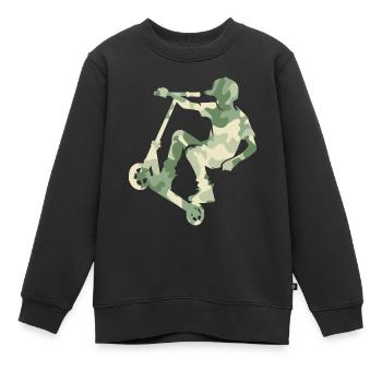 Camouflage Rider Scooter Teens - Kinder Premium Organic Sweatshirt - Schwarz - Vorne - AI Model Kid Female (0cm)
