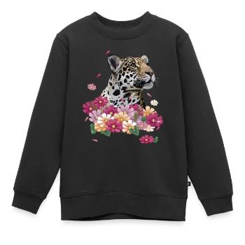 Jaguar - Sweat Premium enfant bio - noir - Devant - AI Model Kid Female (0cm)