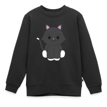 Schwarze Katze - Kinder Premium Organic Sweatshirt - Schwarz - Vorne - AI Model Kid Female (0cm)