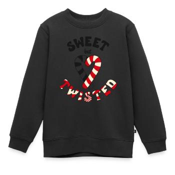 Cannes de bonbons sucrées mais tordues canne à sucre - Sweat Premium enfant bio - noir - Devant - AI Model Kid Female (0cm)