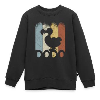 Funky Vintage Dodo Silhouette Retro Vogel - Kinder Premium Organic Sweatshirt - Schwarz - Vorne - AI Model Kid Female (0cm)