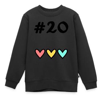 20 ANS. 20e ANNIVERSAIRE. ANNIVERSAIRE 20 ANS. 20 - Sweat Premium enfant bio - noir - Devant - AI Model Kid Female (0cm)