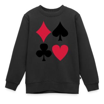 Poker - Kinder Premium Organic Sweatshirt - Schwarz - Vorne - AI Model Kid Female (0cm)