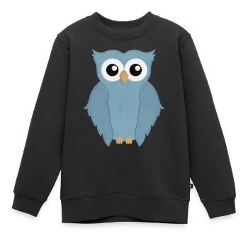 Eule - Kinder Premium Organic Sweatshirt - Schwarz - Vorne - AI Model Kid Female (0cm)