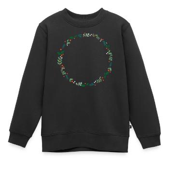 Immergrüner Kranz - Kinder Premium Organic Sweatshirt - Schwarz - Vorne - AI Model Kid Female (0cm)