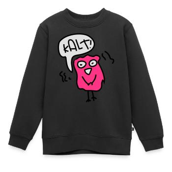 Kalt - Kinder Premium Organic Sweatshirt - Schwarz - Vorne - AI Model Kid Female (0cm)