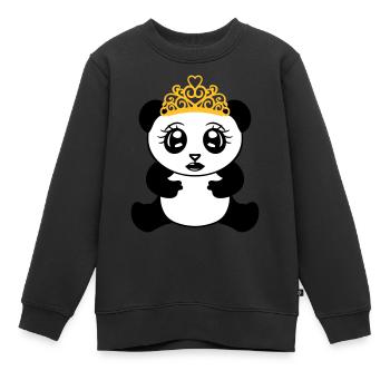 weiblich maedchen prinzessin krone koenigin schoen - Kinder Premium Organic Sweatshirt - Schwarz - Vorne - AI Model Kid Female (0cm)