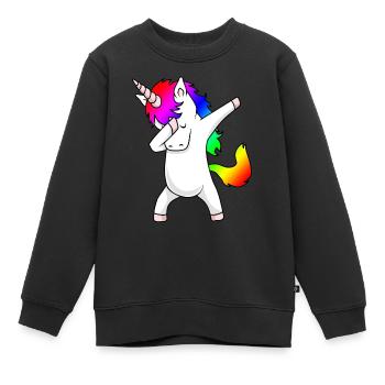 Dab Dance Unicorn Dabbing Einhorn Regenbogen - Sweat Premium enfant bio - noir - Devant - AI Model Kid Female (0cm)
