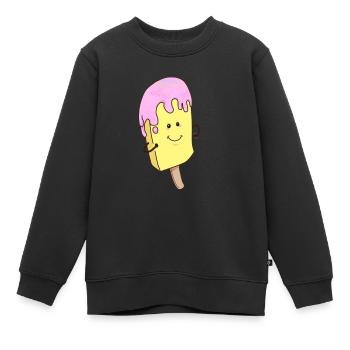 Eis Sommer Eisdiele Eiskrem Fantasy Comic Cartoon - Kinder Premium Organic Sweatshirt - Schwarz - Vorne - AI Model Kid Female (0cm)