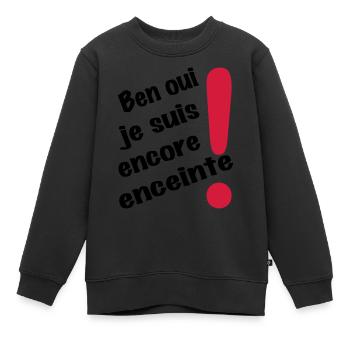encore enceinte - Sweat Premium enfant bio - noir - Devant - AI Model Kid Female (0cm)