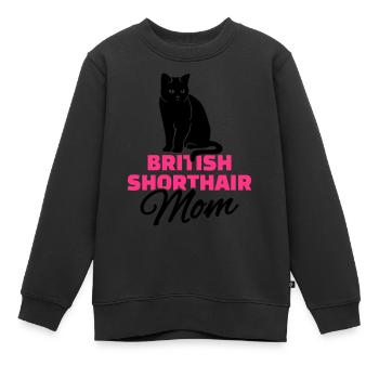 Britisch Kurzhaar Katze - Kinder Premium Organic Sweatshirt - Schwarz - Vorne - AI Model Kid Female (0cm)