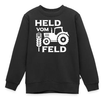 Held vom Feld (Bauer) - Kinder Premium Organic Sweatshirt - Schwarz - Vorne - AI Model Kid Female (0cm)