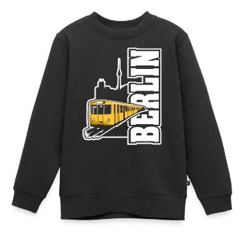 Berlin U-Bahn Color - Kinder Premium Organic Sweatshirt - Schwarz - Vorne - AI Model Kid Female (0cm)