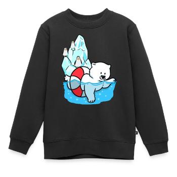Eisbär Eisbären Arktis Wildtiere Klima Pinguin - Kinder Premium Organic Sweatshirt - Schwarz - Vorne - AI Model Kid Female (0cm)