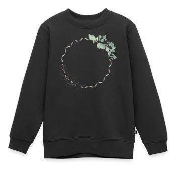 zarter Eukalyptus Rahmen für eigene Texte & Motive - Kinder Premium Organic Sweatshirt - Schwarz - Vorne - AI Model Kid Female (0cm)