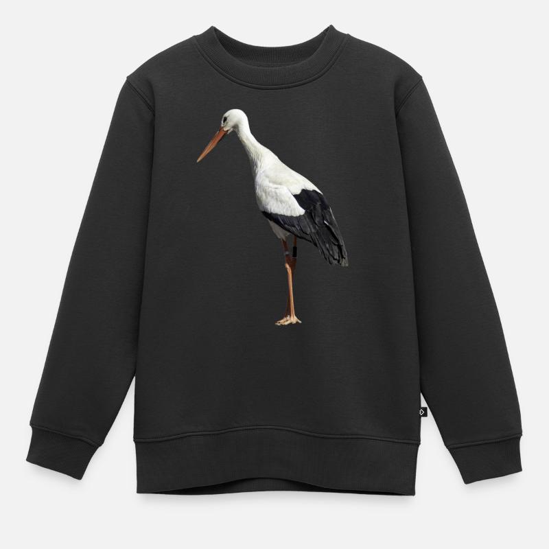 cigogne - Sweat Premium enfant bio - noir