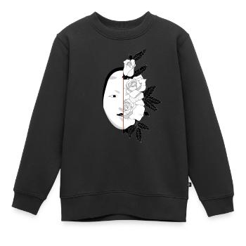 JAPAN MASKE - Kinder Premium Organic Sweatshirt - Schwarz - Vorne - AI Model Kid Female (0cm)